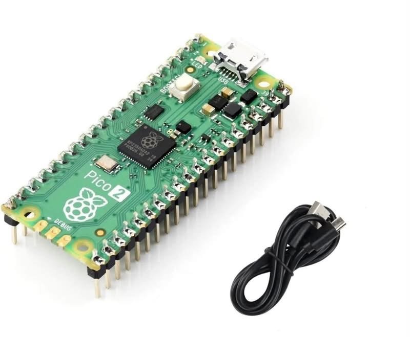 PICO 2 RP2350 Micro USB with soldered pins and Cable